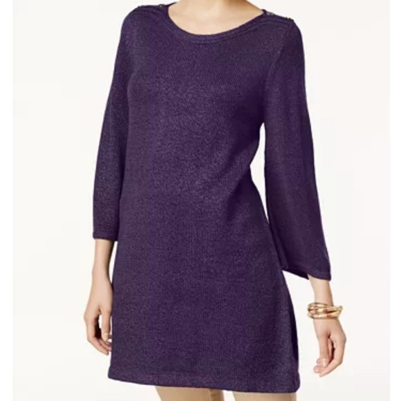 Karen Scott Boat Neck Marled Tunic Sweater - Picture 1 of 8